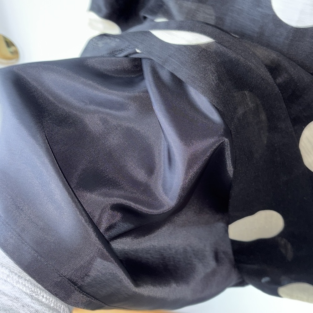 Talbots Linen Silk Polka Dot Sleeveless Dress 10 - Picture 8 of 9